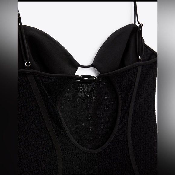 Zara lace bodysuit corset cut out , openwork embroidery - Picture 11 of 12